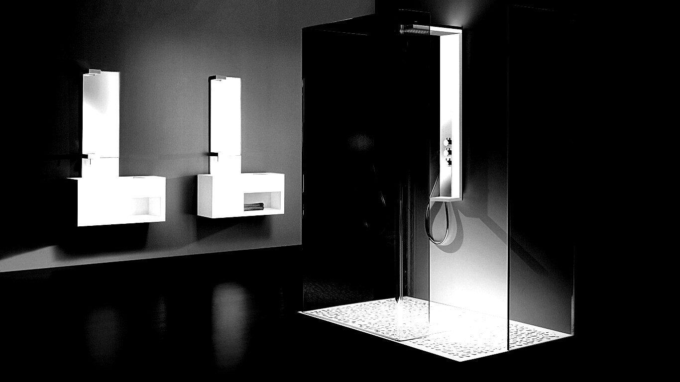 Ванная комната в стиле hi tech обои