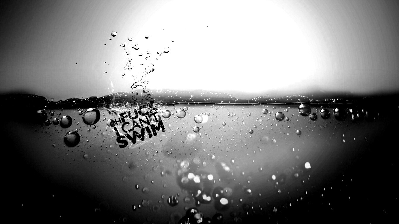 О чёрт, я не умею плавать! обои