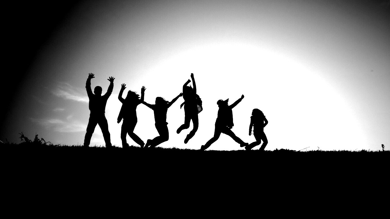 Силуэты людей обои