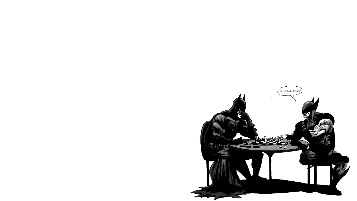 Бэтмен и Расомаха играют в шахматы обои