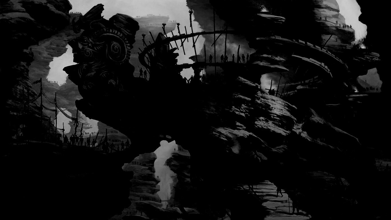 Древний корабль в скалах обои