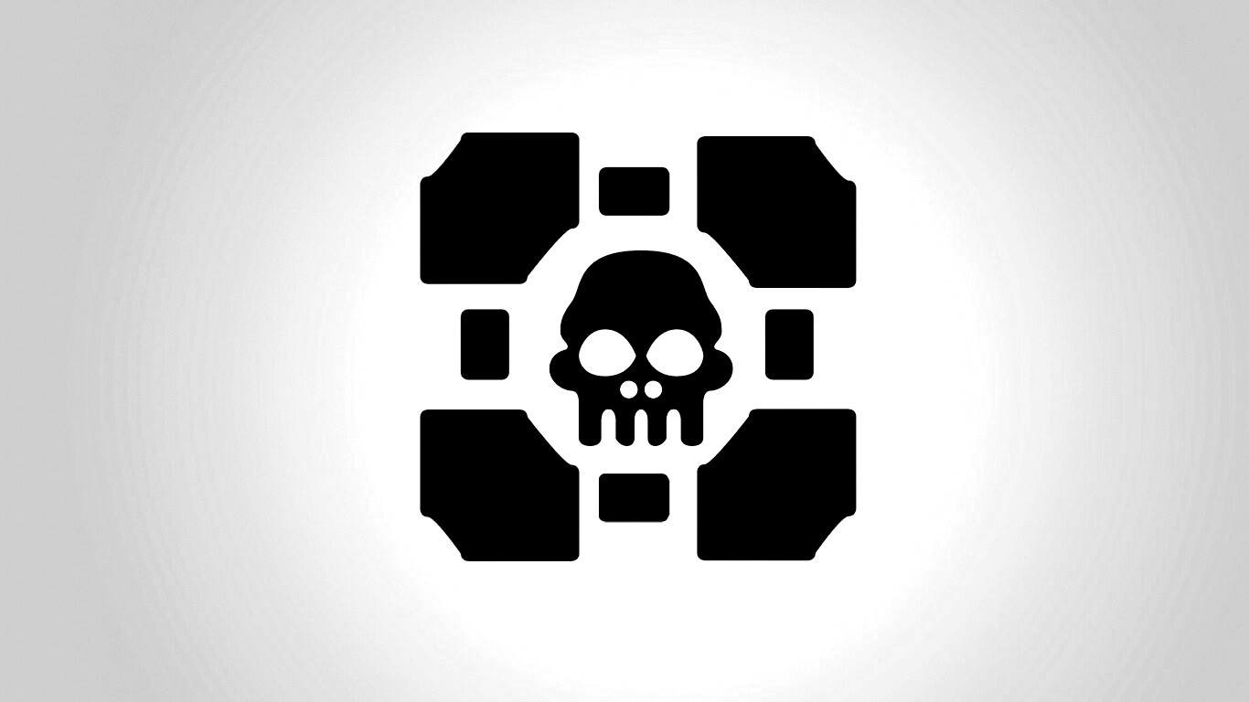 Куб с черепом обои