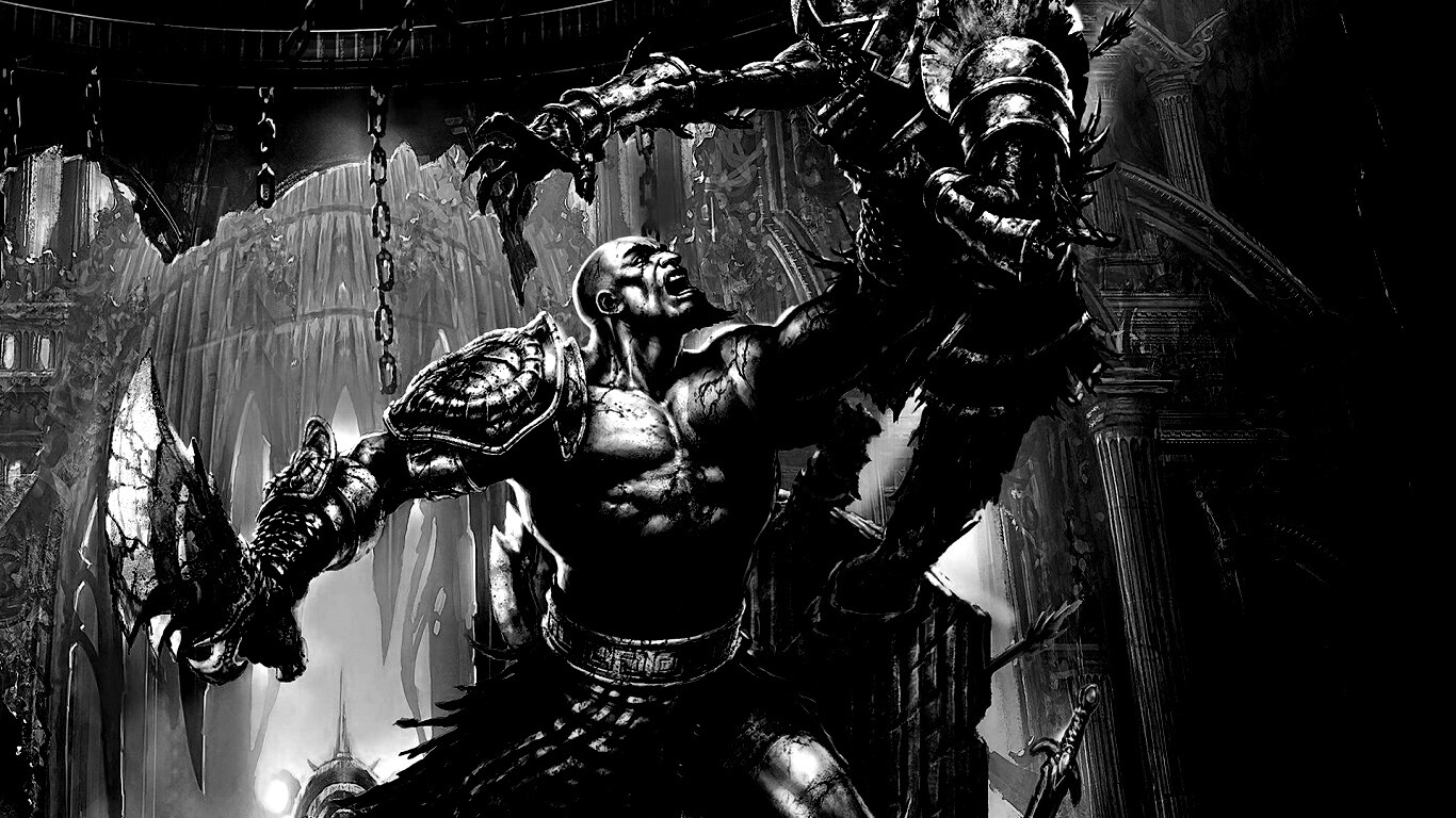 Кратос с мечем обои