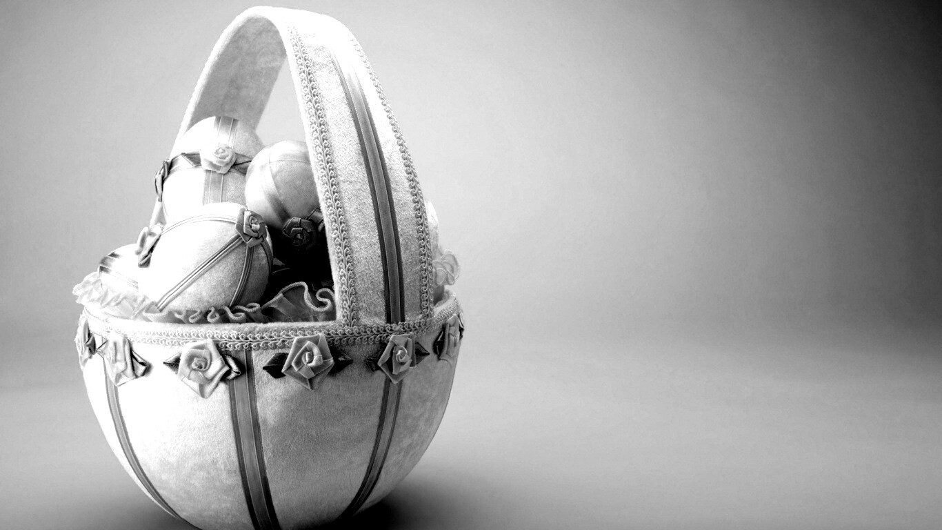 Пасхальная корзина с яйцами обои