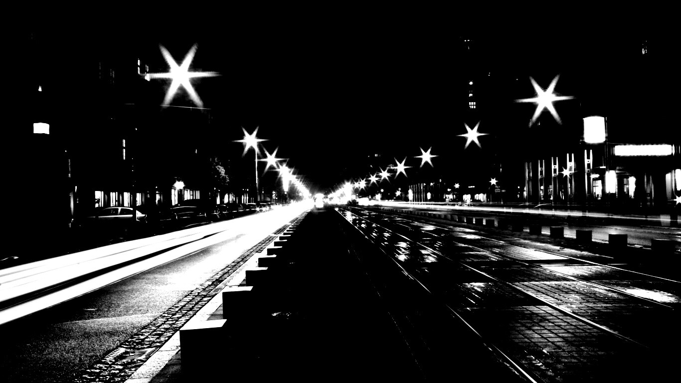 Мгновение на улице ночного города обои