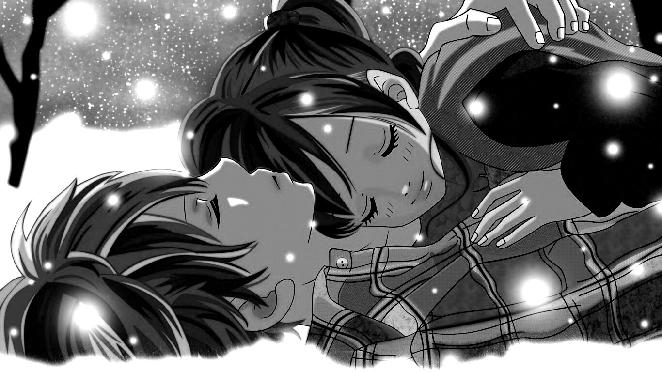 Двое на снегу из Bokura Ga Ita обои