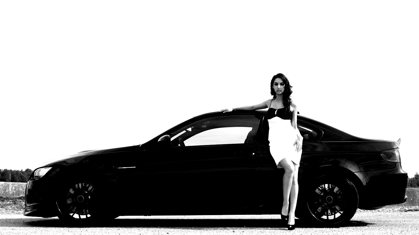 BMW и девушка обои
