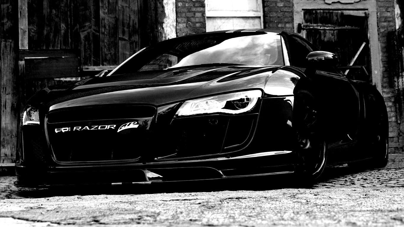 Черная Audi R8 обои