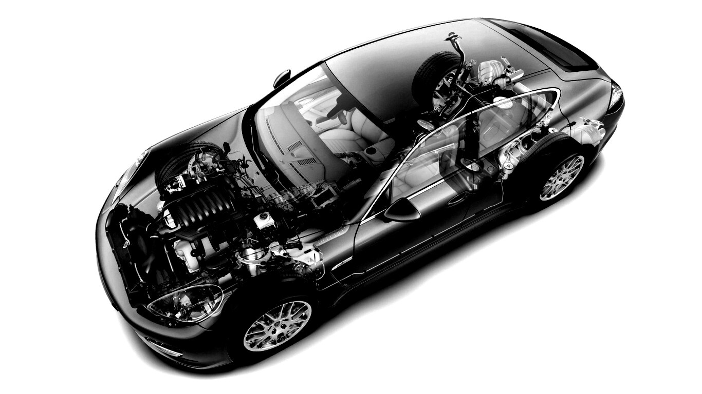 3D схема ходовой Порше обои