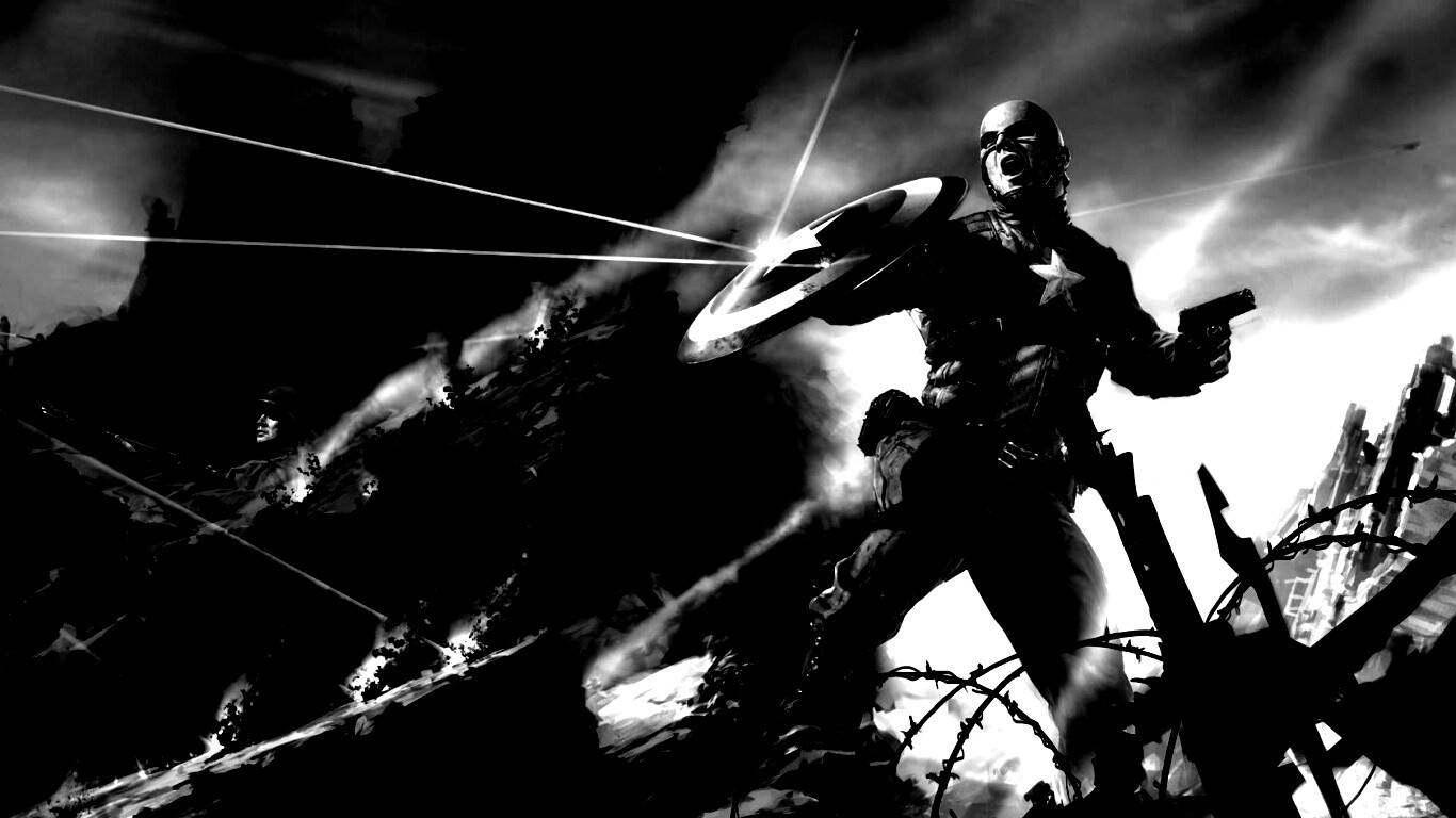 Капитан Америка на баррикадах обои