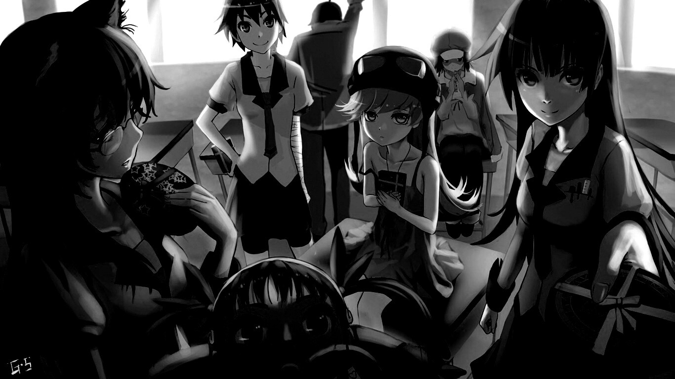 Девушки из Bakemonogatari обои