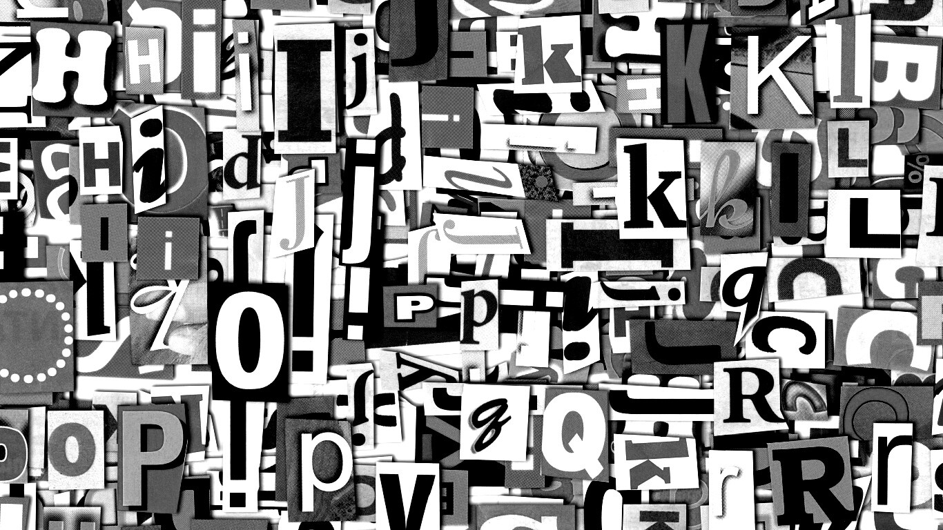 Буквы вырезанные из журналов обои