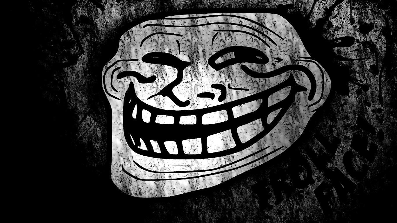 Trollface в стиле гранж обои