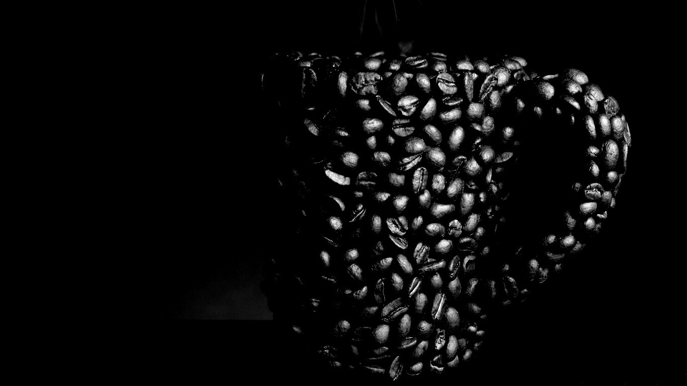 Кружка из кофейных зерен обои