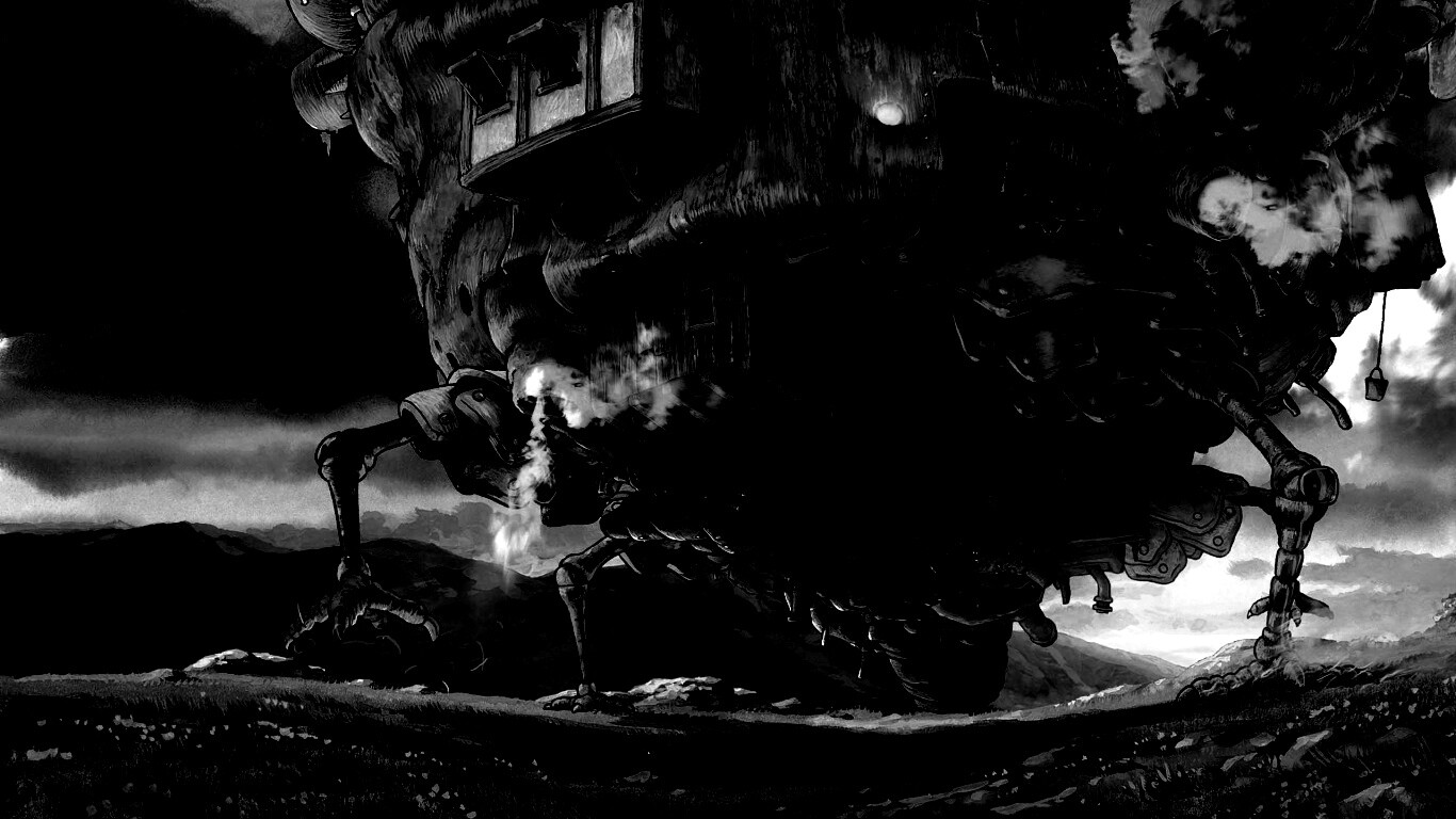 Ходячий замок в движении обои