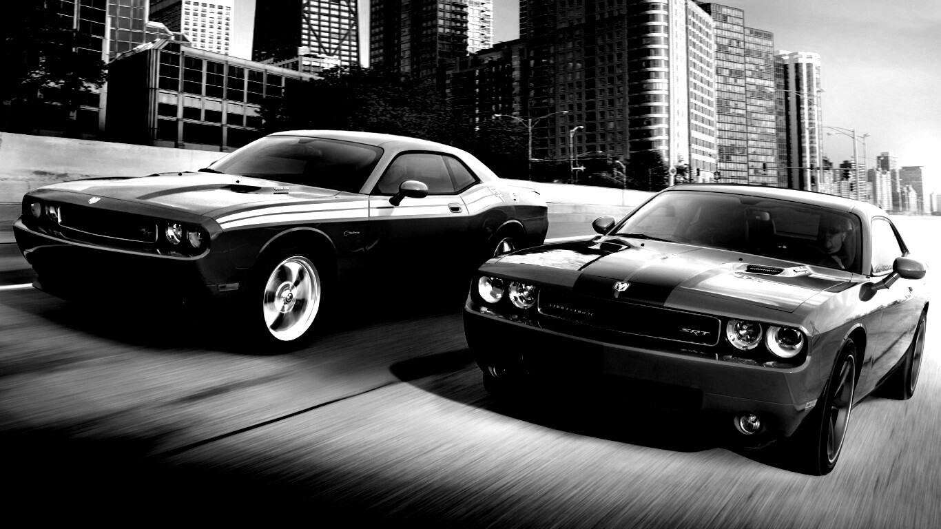 Два розовых мускулкара обои