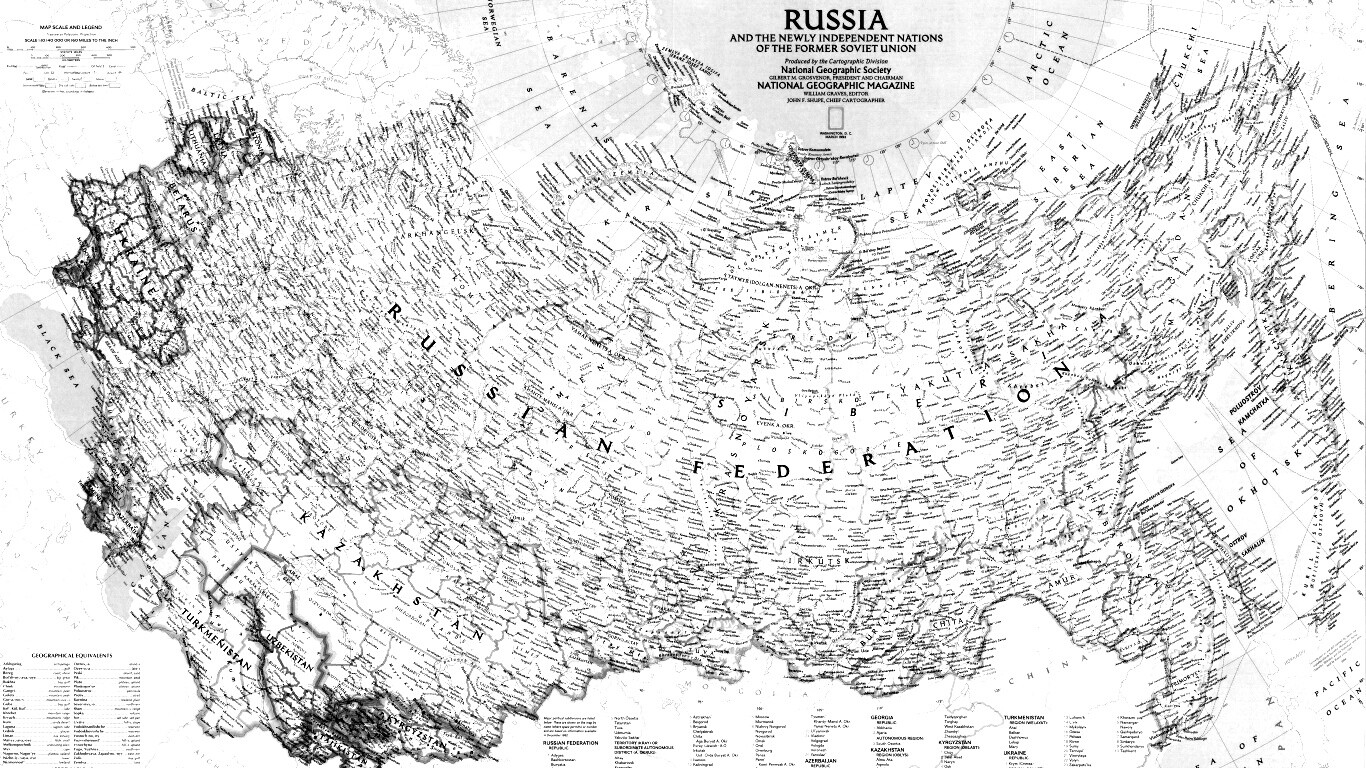 Карта России обои