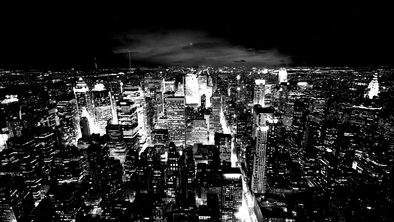 Вид на ночной Нью-Йорк обои