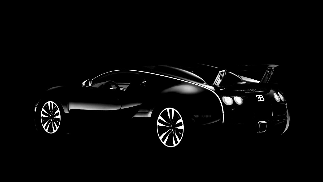 Черный спорткар обои