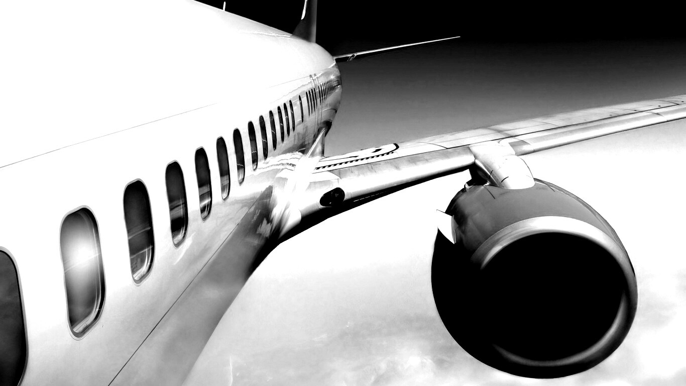 Вид на борт самолёта обои