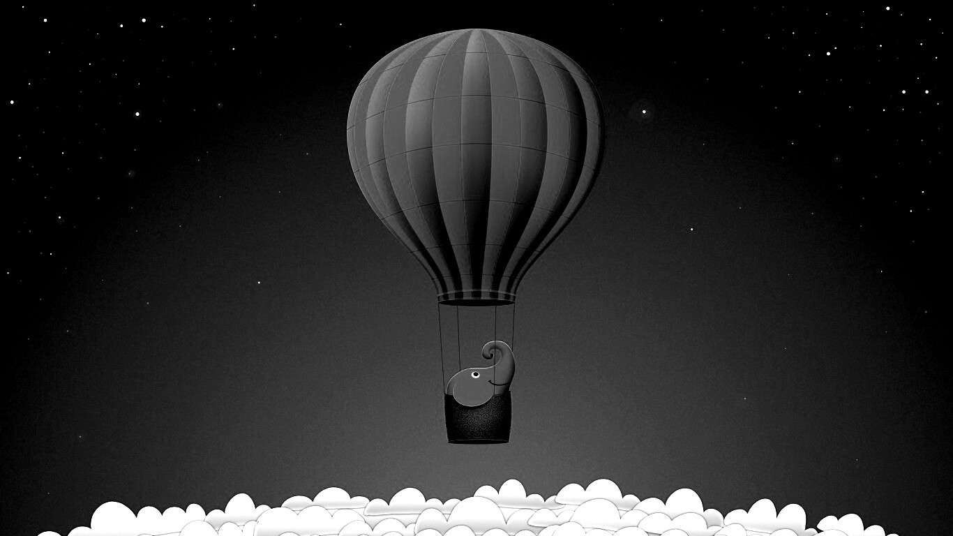 Слон на воздушном шаре обои