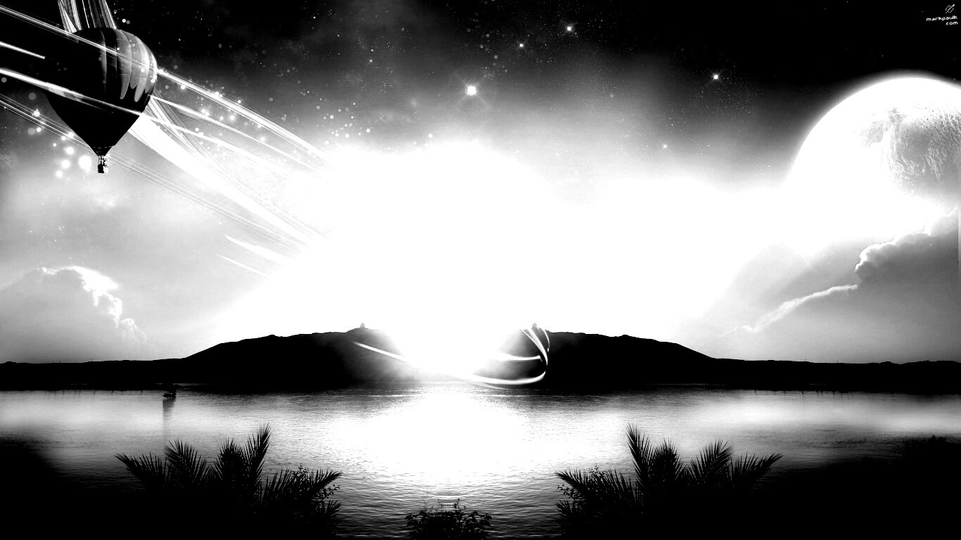 Радужный воздушный шар обои