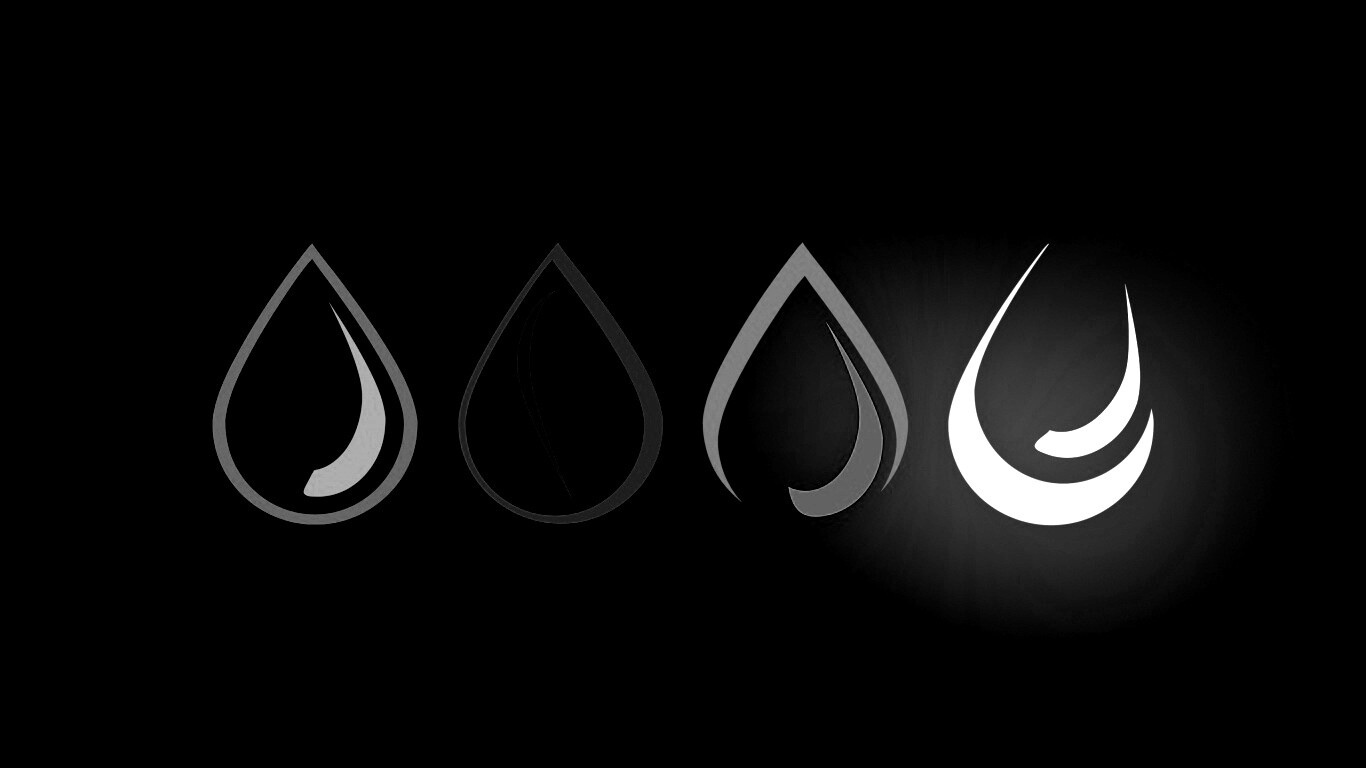 Четыре стихии в каплях обои