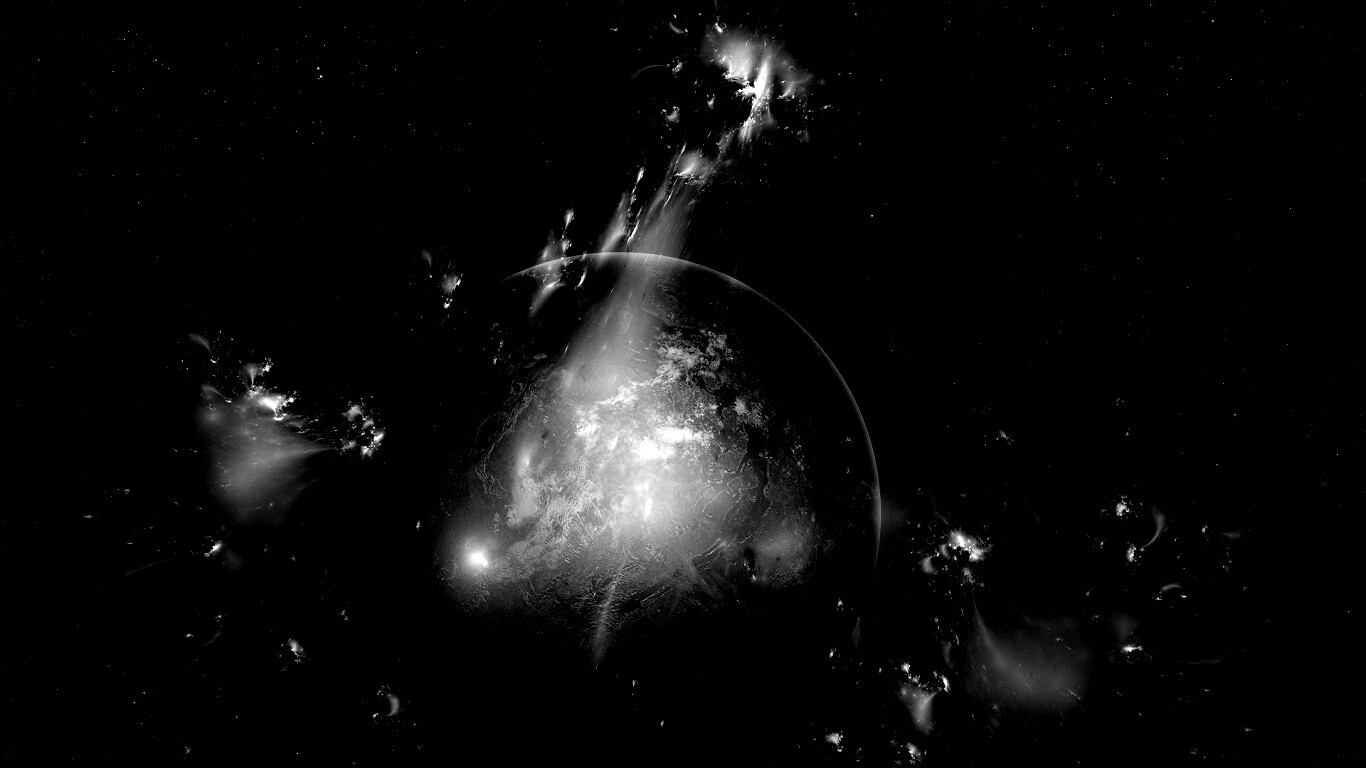 Планета в огнях обои