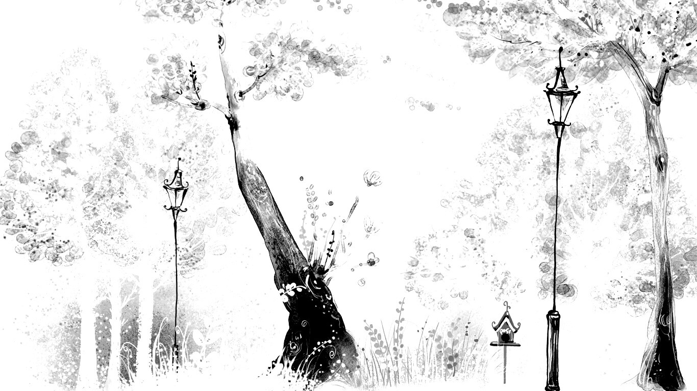 Фонари в парке обои