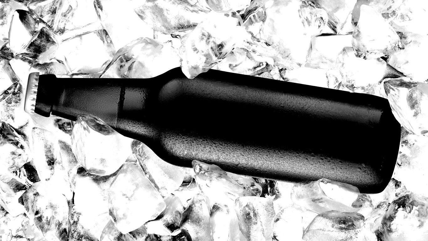 Бутылка пива во льду обои