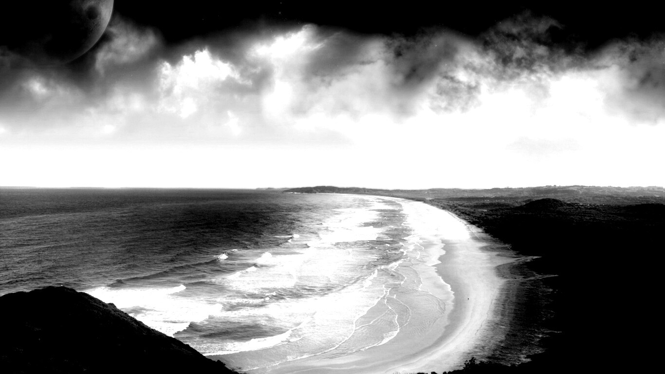 Берег до горизонта обои