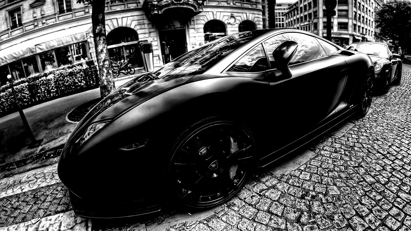 Ламборжини и Порше широкоугольным объективом обои