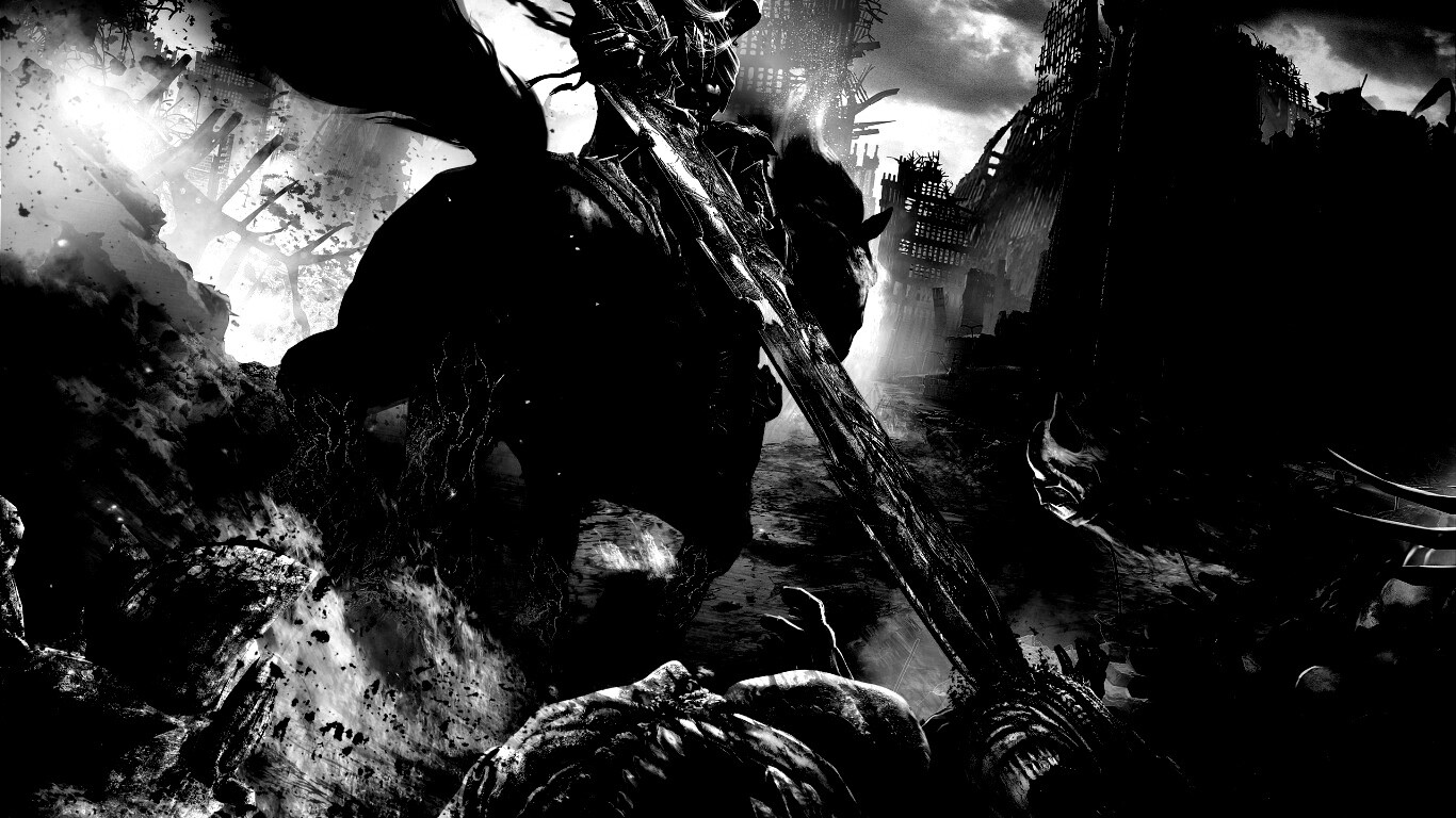 Темный рыцарь на демоническом коне обои