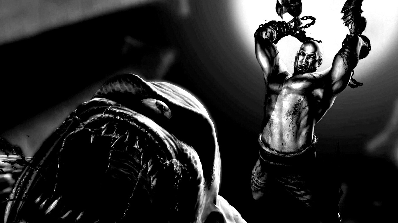 Кратос против монстра обои