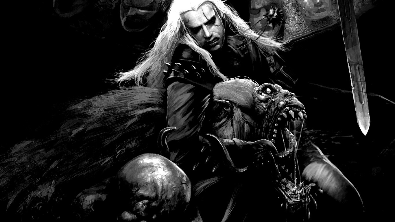 Ведьмак и монстр обои