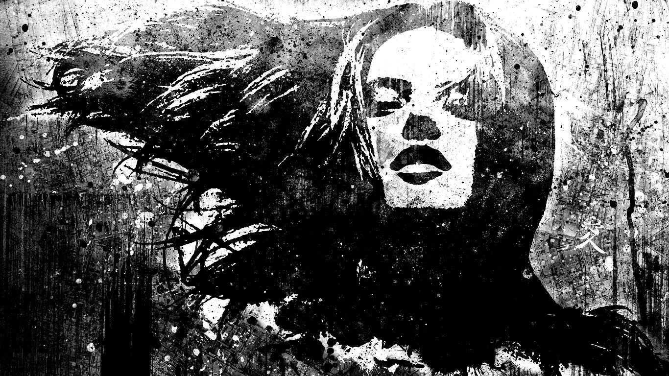 Стильный коллаж с девушкой обои