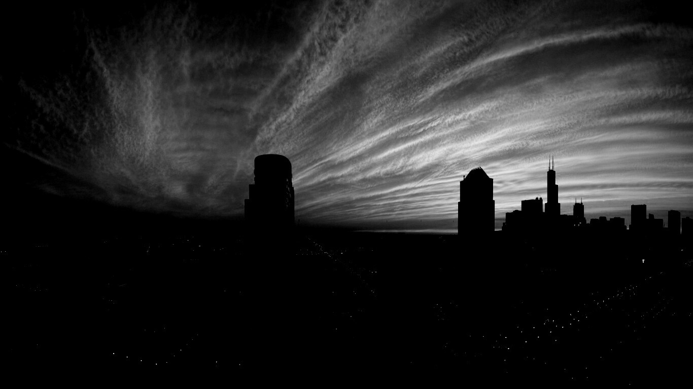 Сумерки в городе обои