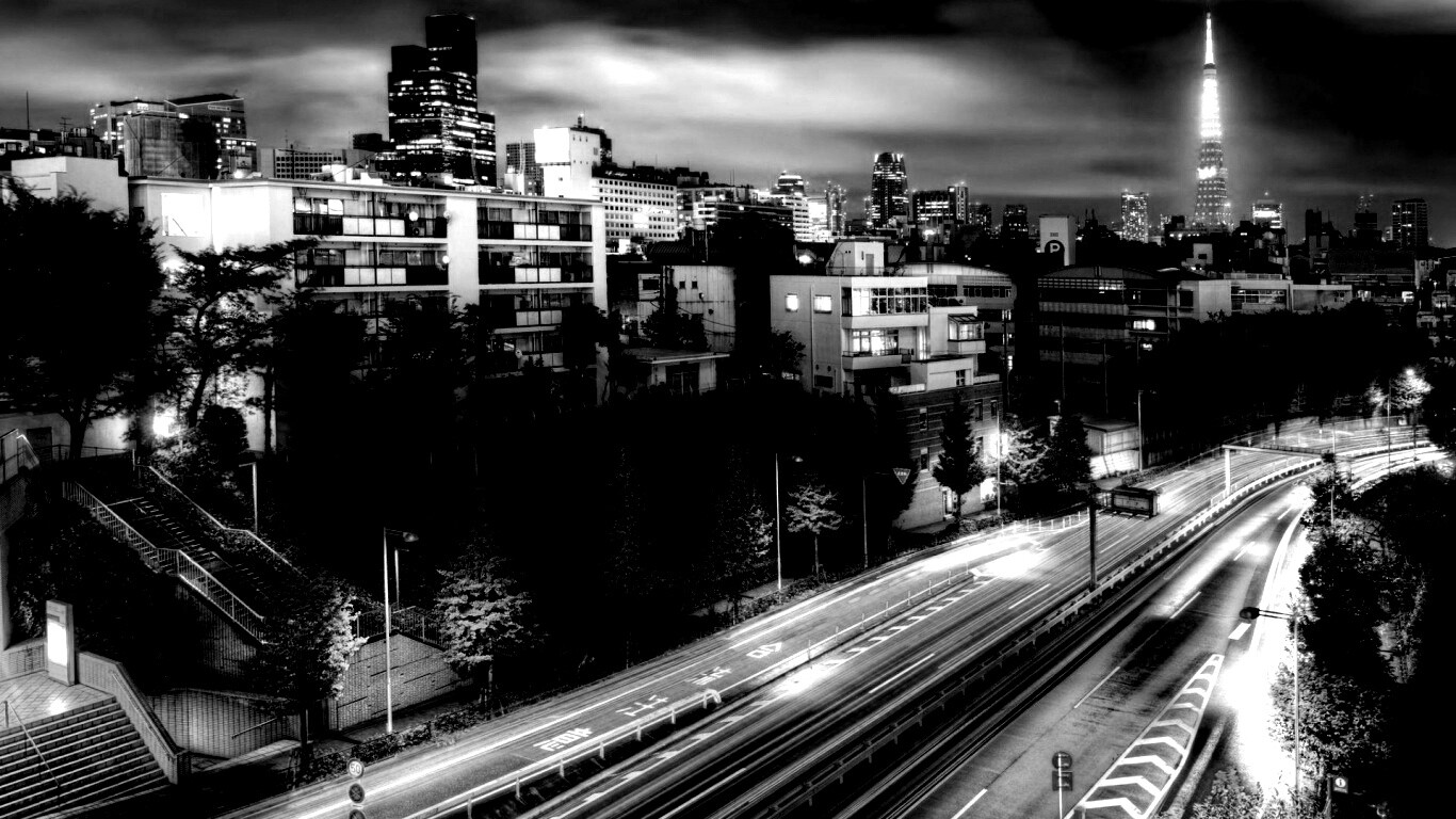 Светящийся город обои