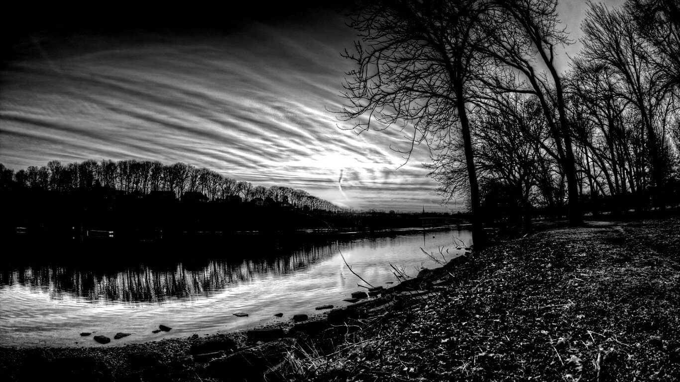 Осенний закат обои