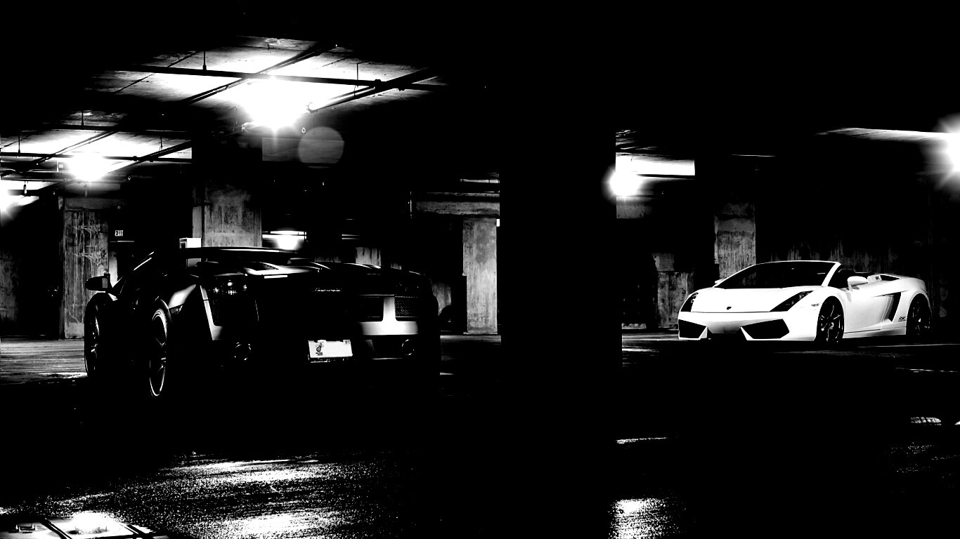 Ламборджини на подземной парковке обои