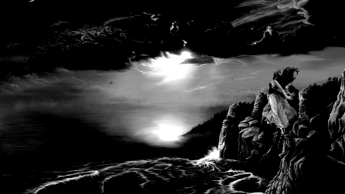 Прыжок с обрыва обои