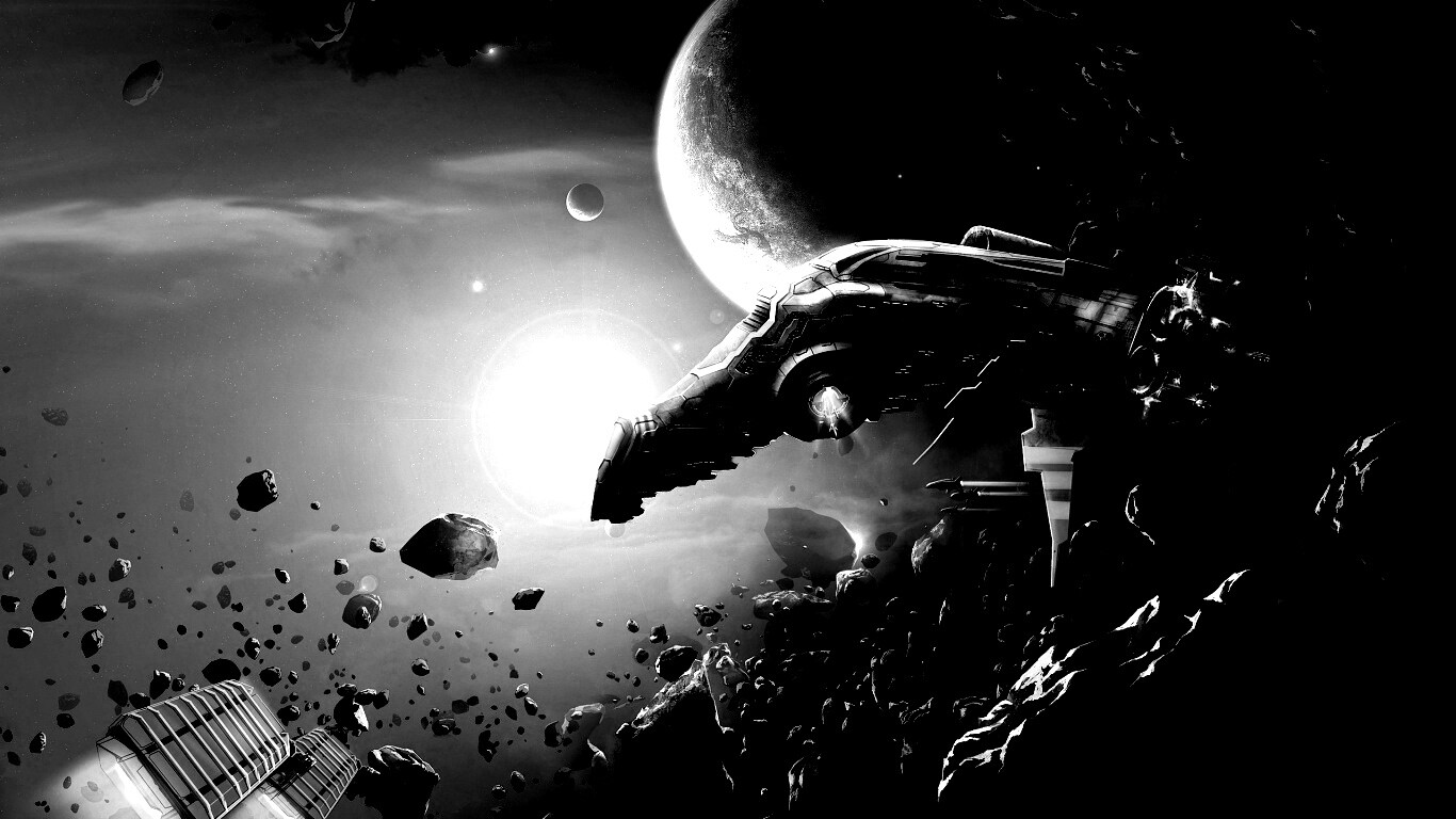 Космические корабли в поясе метеоритов обои