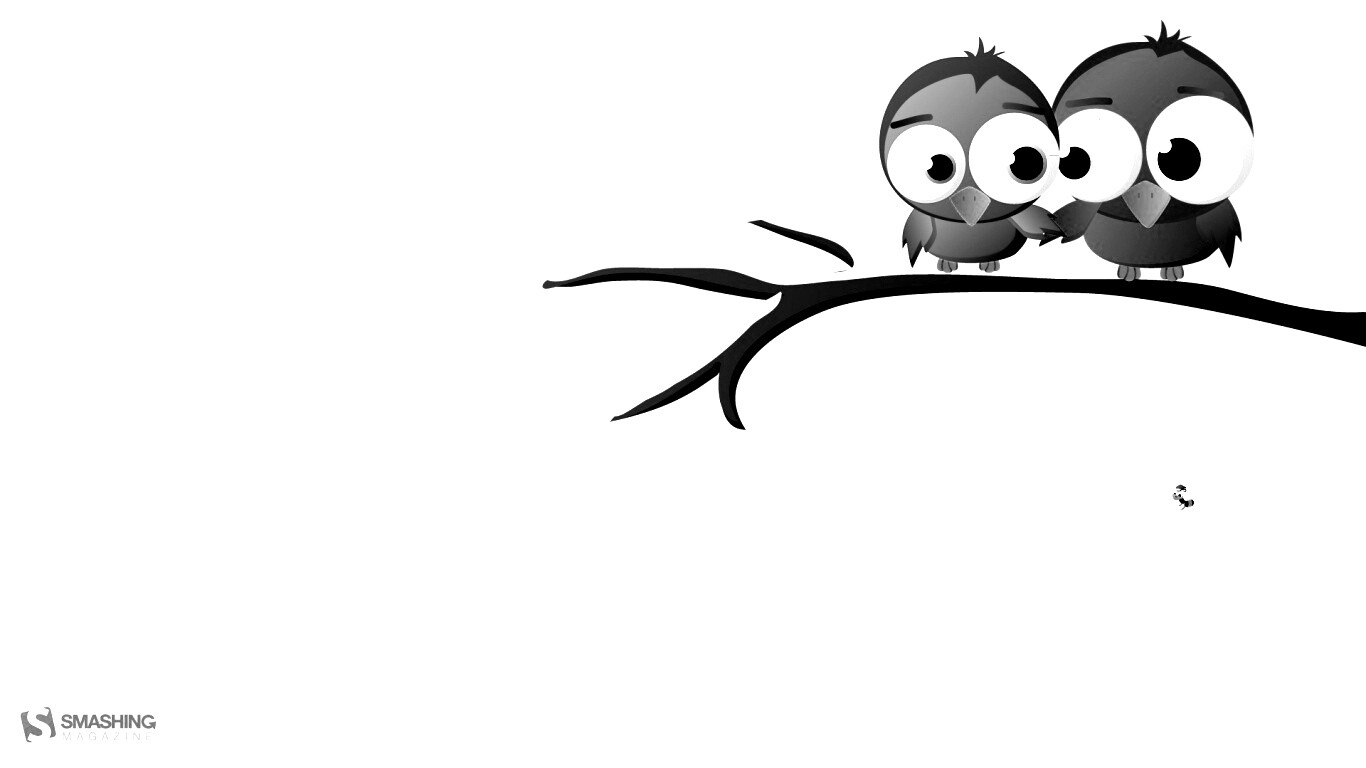 Две птички на ветке щебечут о любви обои