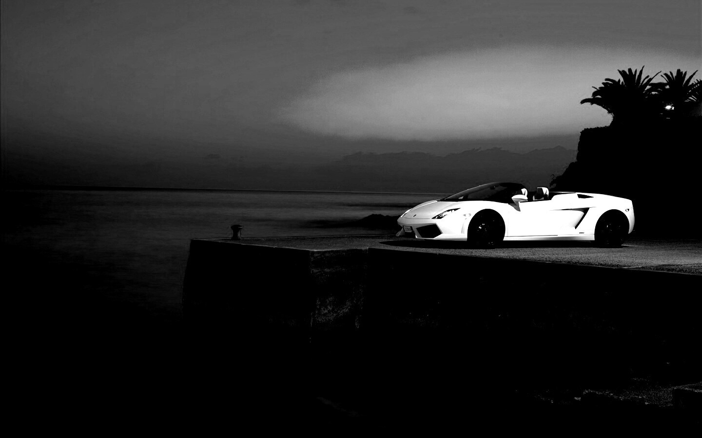 Белый кабриолет ламбо обои