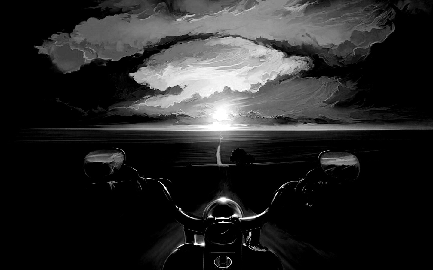 Дорога на закат обои