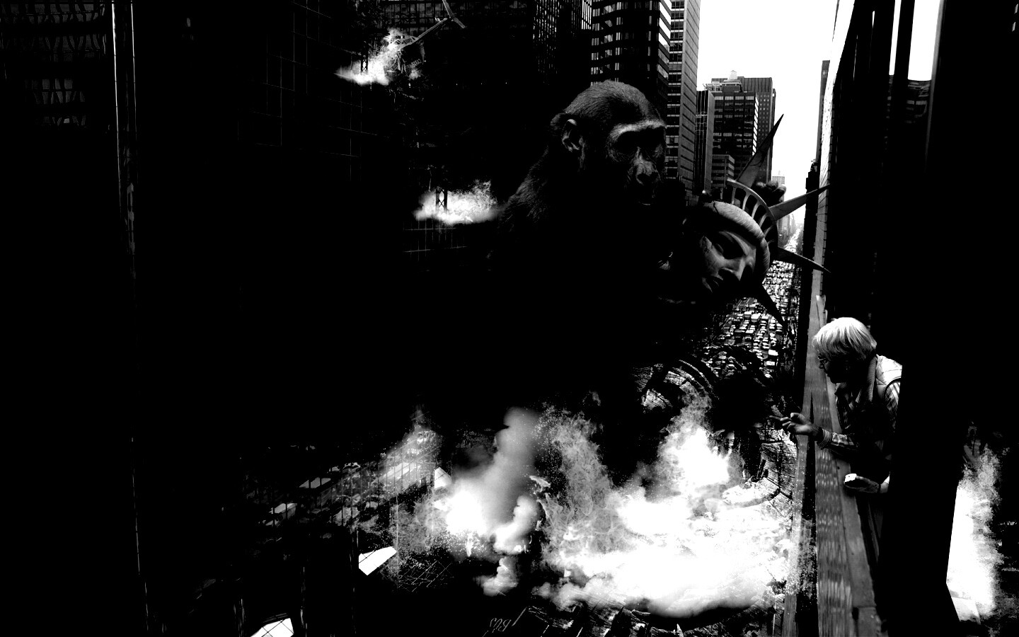 Обезьяна терроизирует Нью-Йорк обои