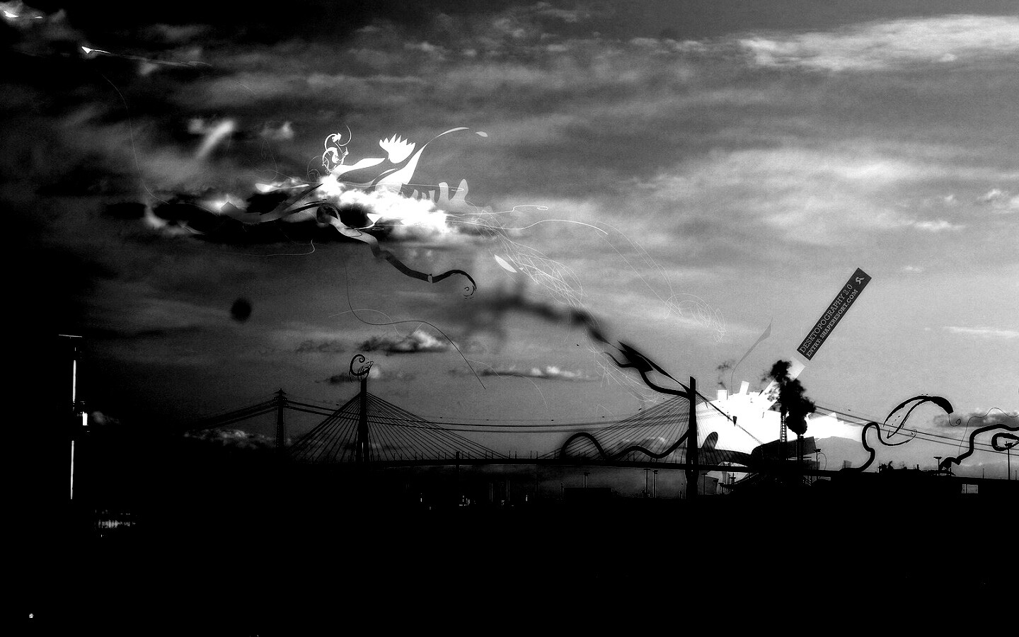 Абстракиця над мостом обои