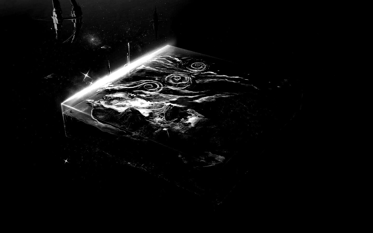 Кубическая земля в вакууме обои