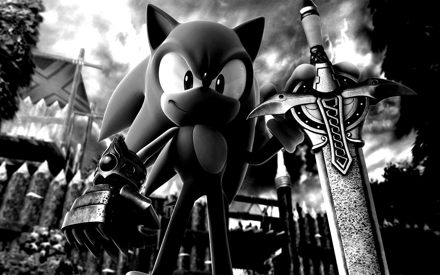 Соник с мечем обои