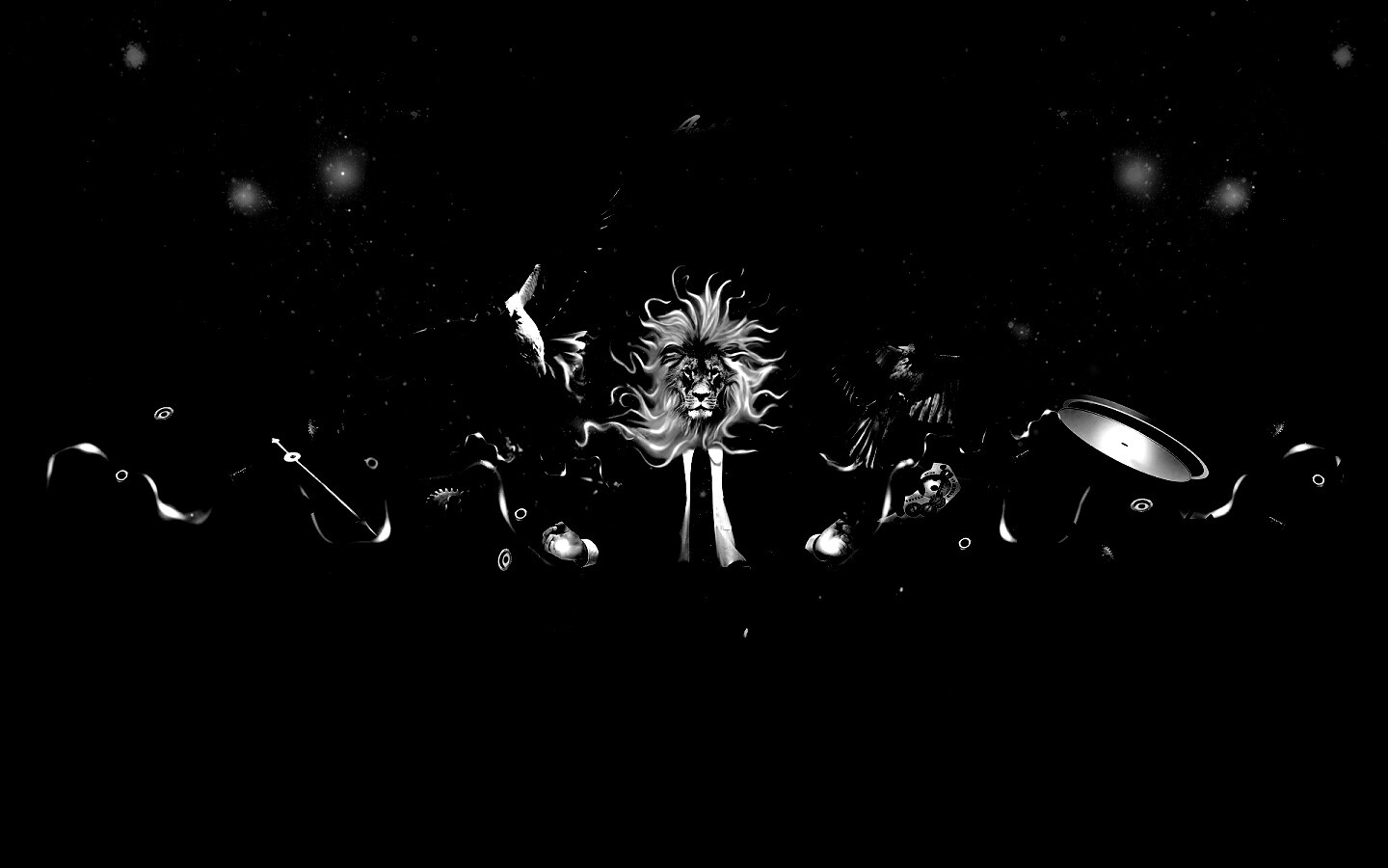 Мужчина с головой льва обои